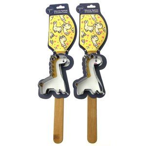 Core Silicone Llama Spatula & Cookie Cutter Set Lot 2 Yellow BPA Free Food Grade
